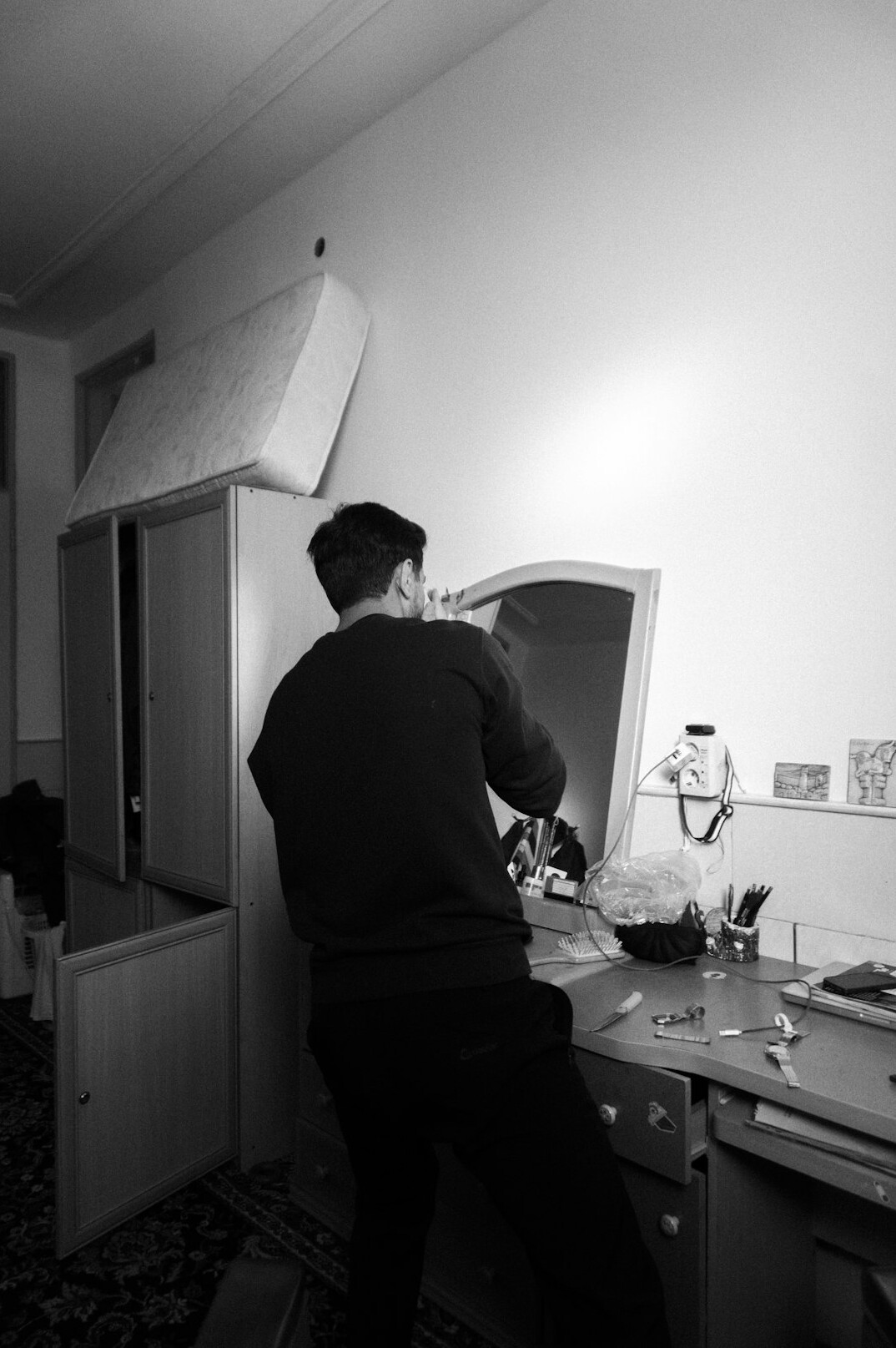 mystery writer at desk